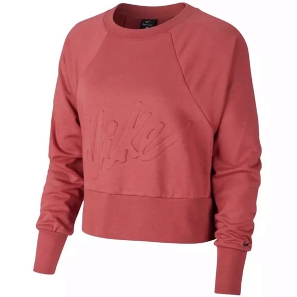 Nike Dri Fit Crew Sweatshirt Wine M - Picture 1 of 4